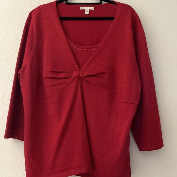 VINTAGE  RED SHIMMER TOP PLUS LIKE NEW - Picture 3 of 13